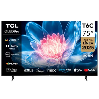 Tcl Qled Smart Tv 75"" 4K Uhd T6C Google Tv