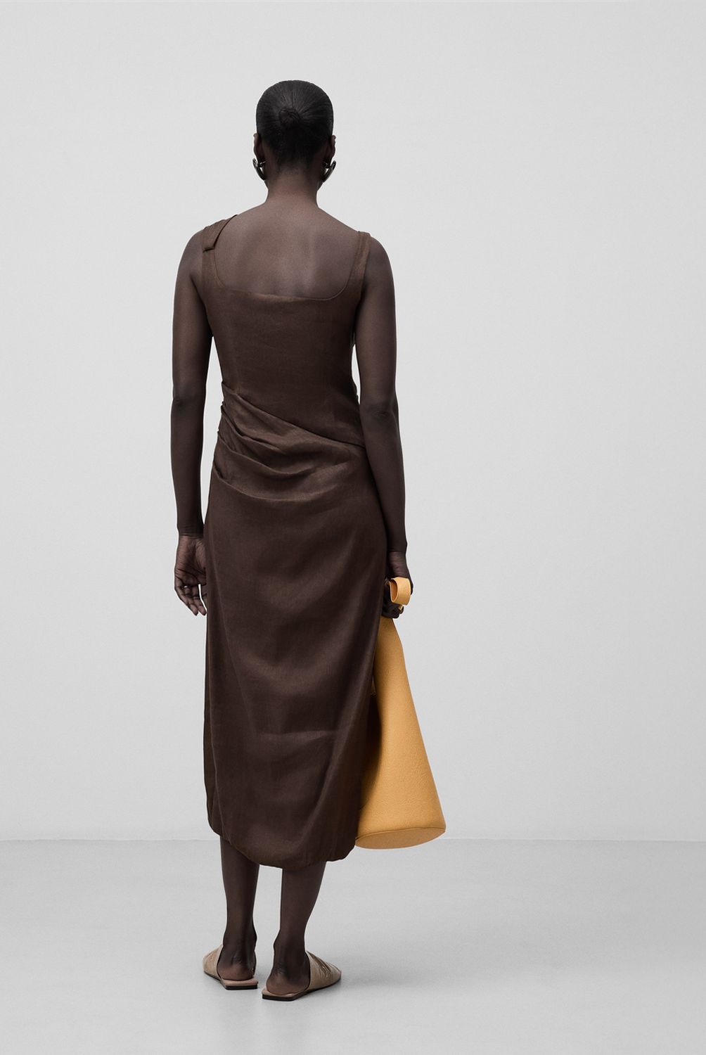 ADOLFO DOMINGUEZ - Vestido Midi Lino Mujer Adolfo Dominguez
