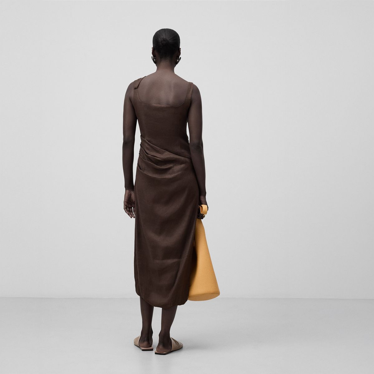 ADOLFO DOMINGUEZ - Vestido Midi Lino Mujer Adolfo Dominguez