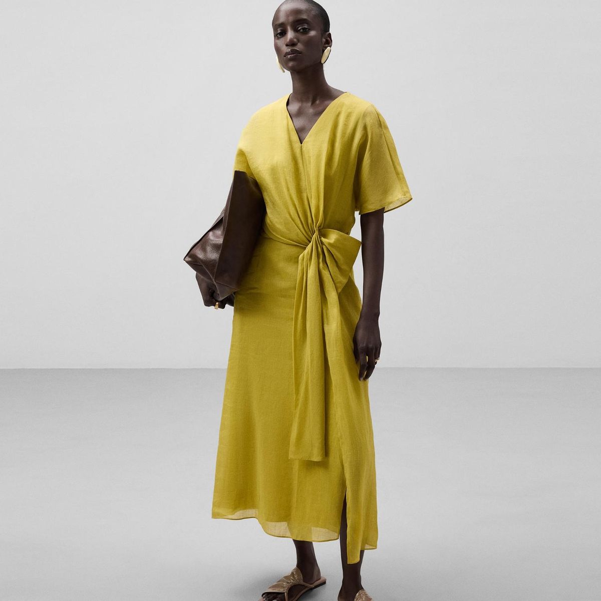 ADOLFO DOMINGUEZ - Vestido Midi Ramio Mujer Adolfo Dominguez