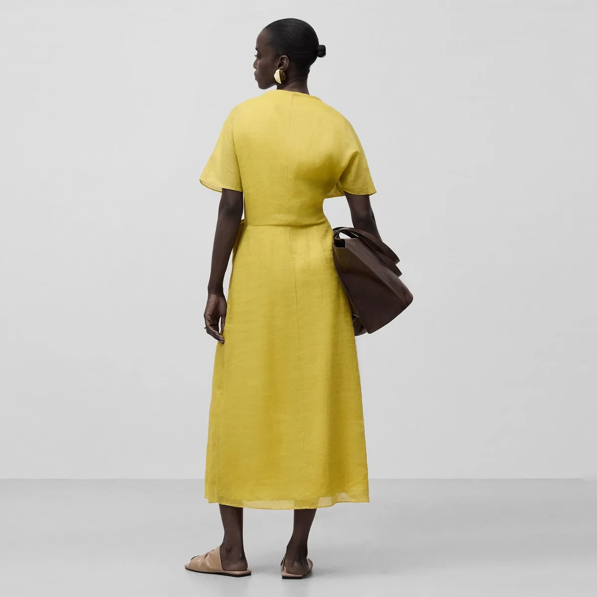 ADOLFO DOMINGUEZ - Vestido Midi Ramio Mujer Adolfo Dominguez