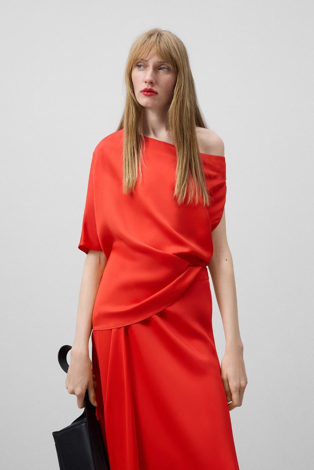 ADOLFO DOMINGUEZ - Blusa Asimétrica Mujer Adolfo Dominguez