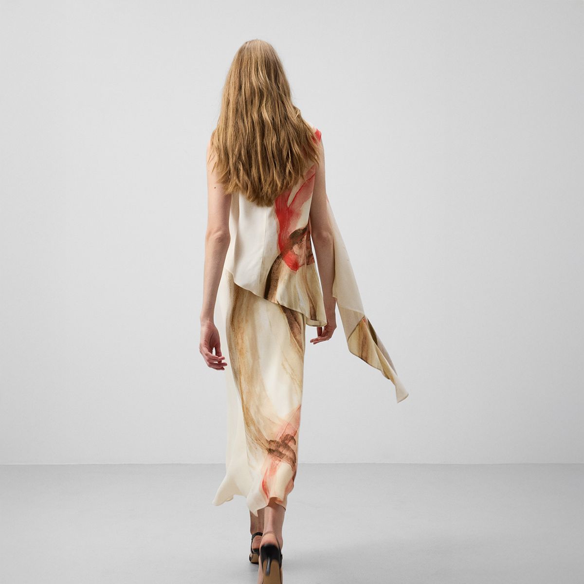 ADOLFO DOMINGUEZ - Falda Midi Estampada Mujer Adolfo Dominguez