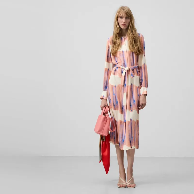 ADOLFO DOMINGUEZ - Vestido Estampado Manga Larga Mujer Adolfo Dominguez