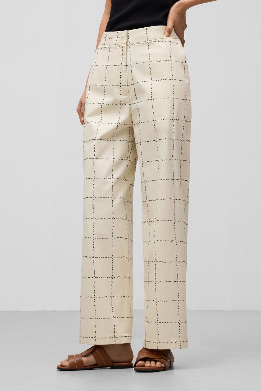 ADOLFO DOMINGUEZ - Pantalón Estampado 100% Algodón Mujer Adolfo Dominguez