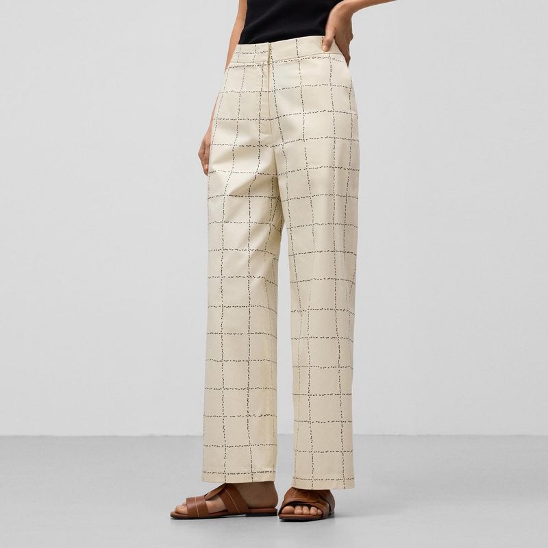 ADOLFO DOMINGUEZ - Pantalón Estampado 100% Algodón Mujer Adolfo Dominguez