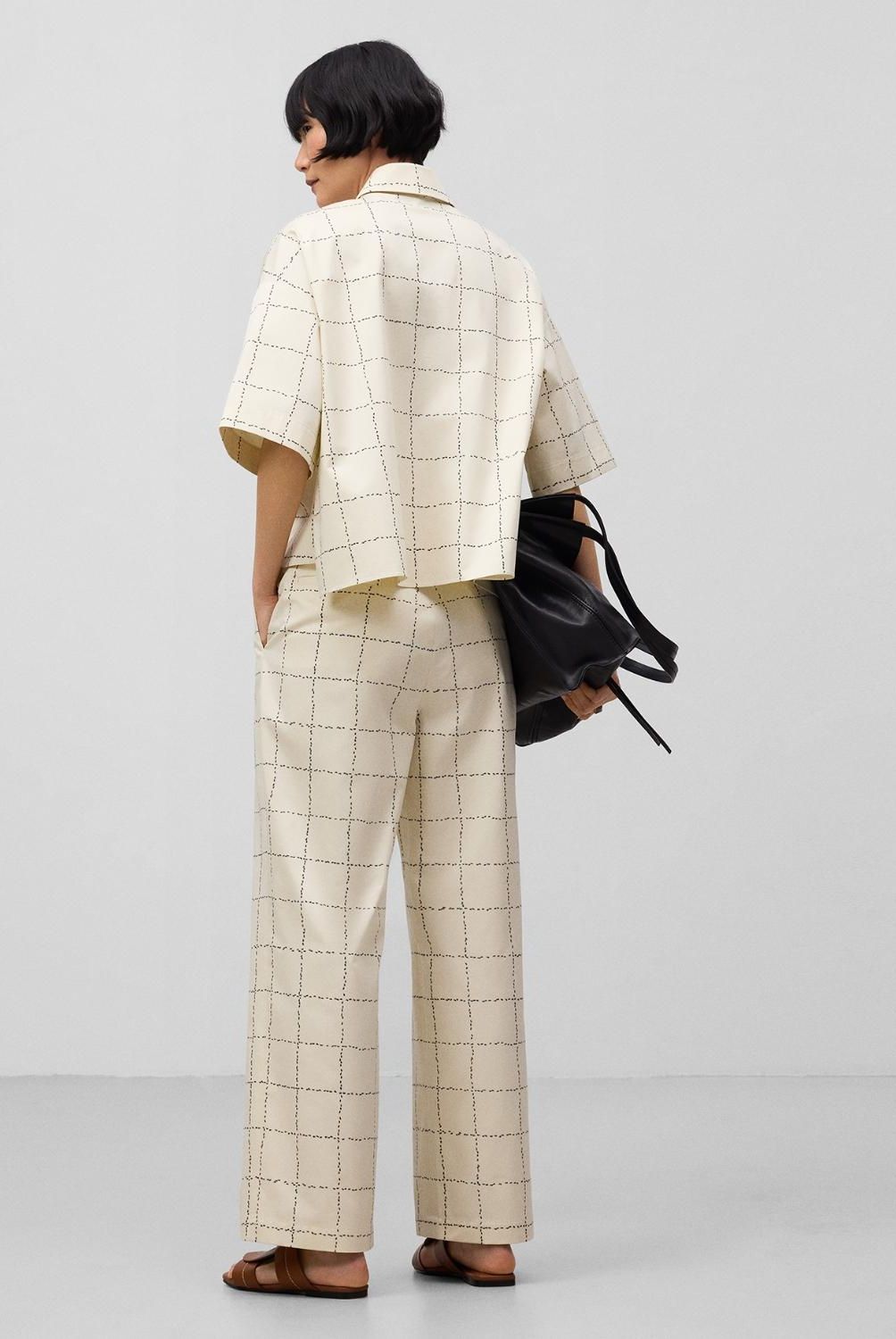 ADOLFO DOMINGUEZ - Pantalón Estampado 100% Algodón Mujer Adolfo Dominguez