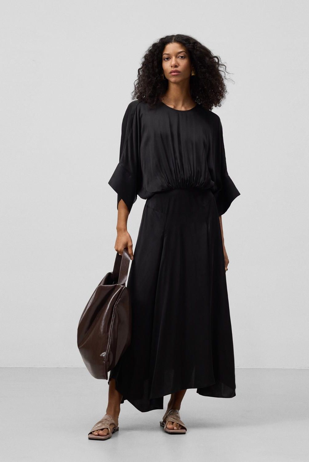 ADOLFO DOMINGUEZ - Vestido Midi Mangas Mujer Adolfo Dominguez