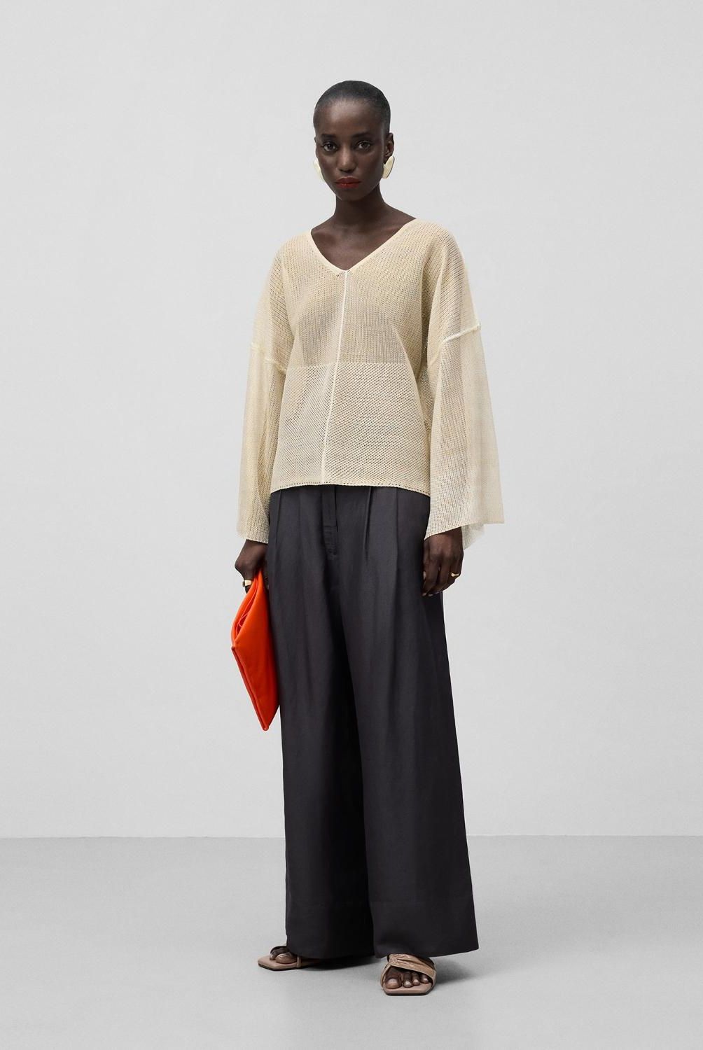 ADOLFO DOMINGUEZ - Sweater Cuello En V Mujer Adolfo Dominguez