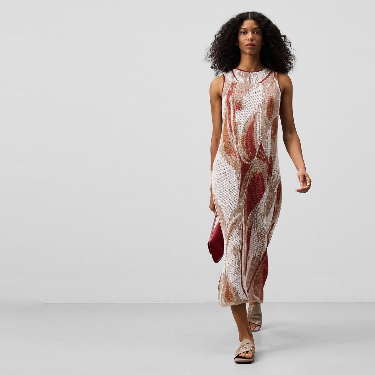 ADOLFO DOMINGUEZ - Vestido Estampado Lino Mujer Adolfo Dominguez