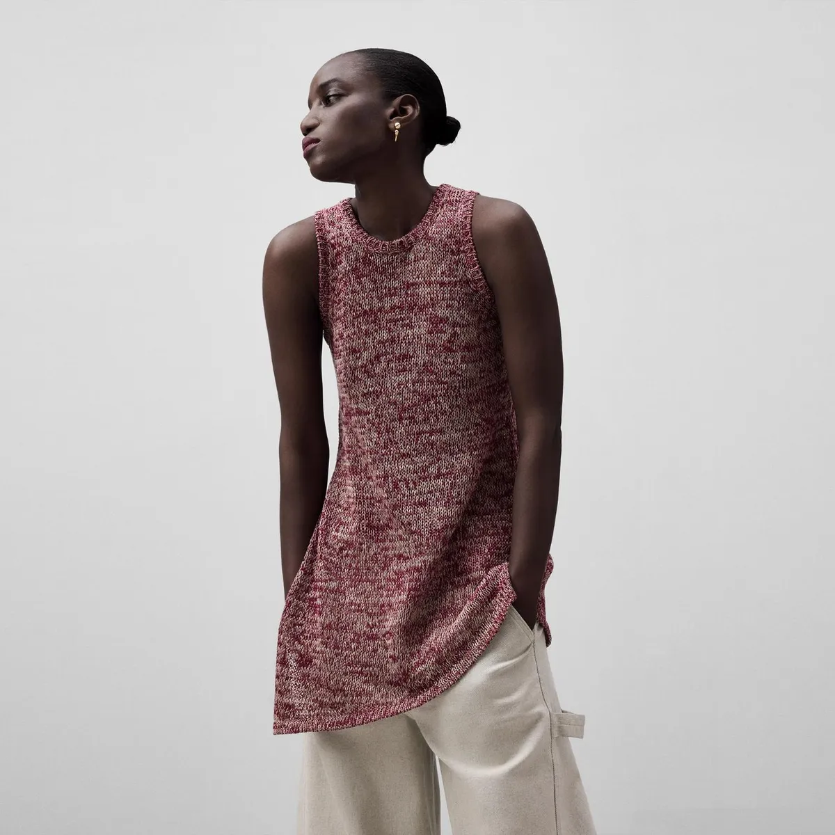 ADOLFO DOMINGUEZ - Top sin Mangas Asimétrico Mujer Adolfo Dominguez