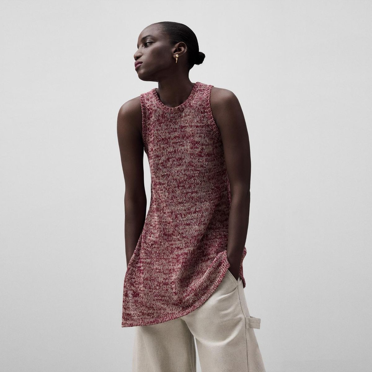 ADOLFO DOMINGUEZ - Top sin Mangas Asimétrico Mujer Adolfo Dominguez