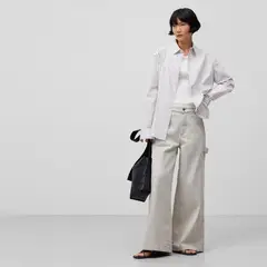 ADOLFO DOMINGUEZ - Pantalón Ancho Algodón Mujer