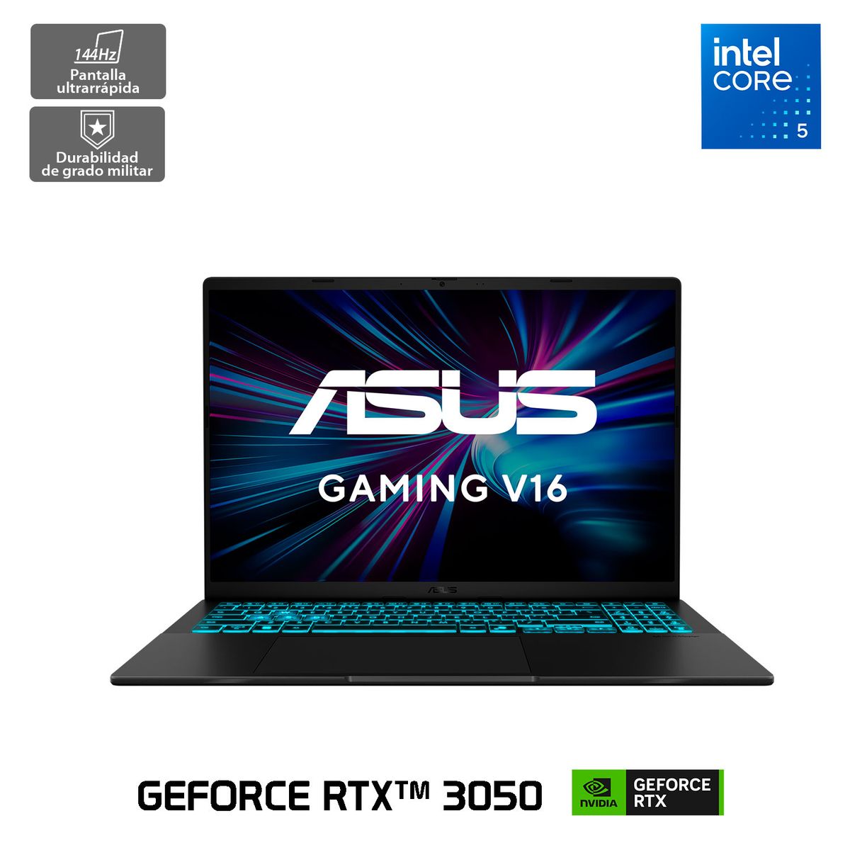 ASUS - Notebook Asus Gaming V16 V360 Intel Core 5 NVIDIA GeForce RTX 3050 16GB RAM 512GB SSD 16” WUXGA 144Hz