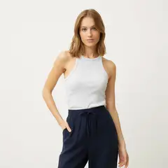 VERO MODA - Polera Lisa sin Mangas Algodón Mujer