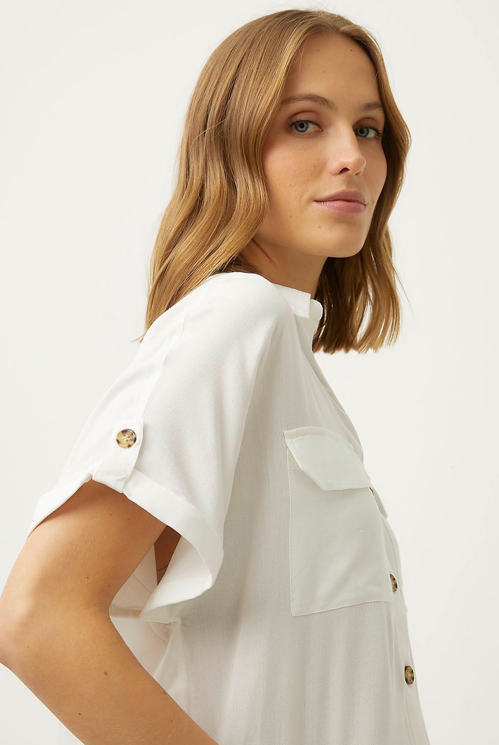 VERO MODA - Blusa Manga Corta Botones Mujer Vero Moda