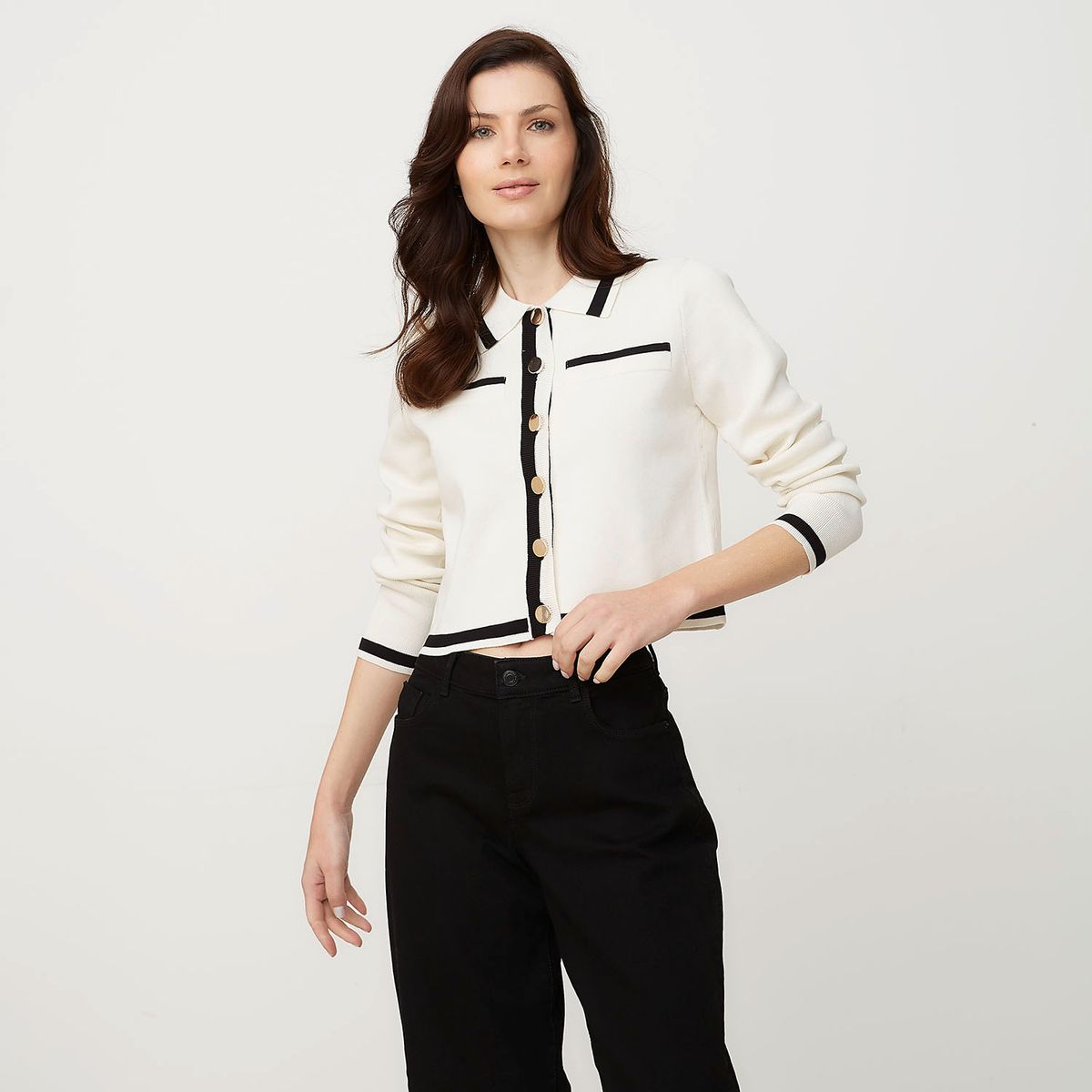 VERO MODA - Chaleco Corto Abotonado Mujer Vero Moda