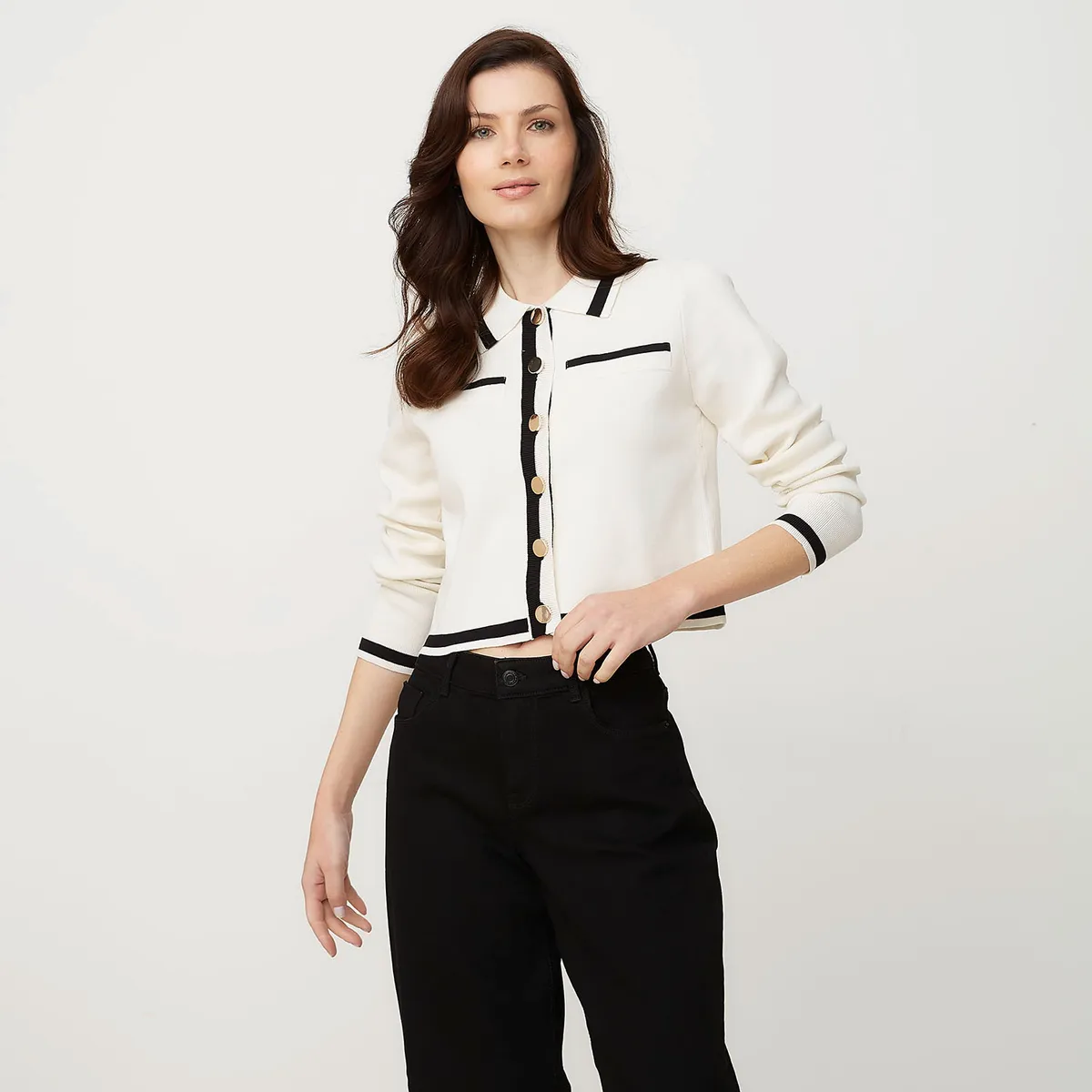 VERO MODA - Chaleco Corto Abotonado Mujer Vero Moda