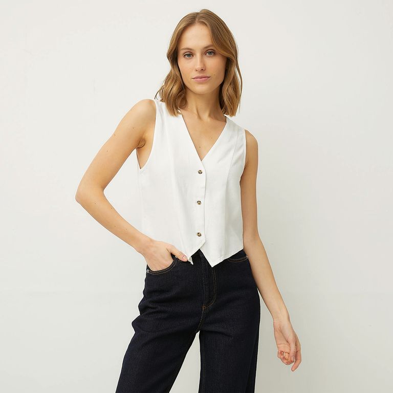 Vest Lino Mujer