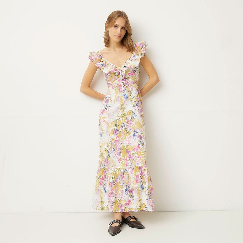 VERO MODA - Vestido Largo 100% Algodón Mujer Vero Moda