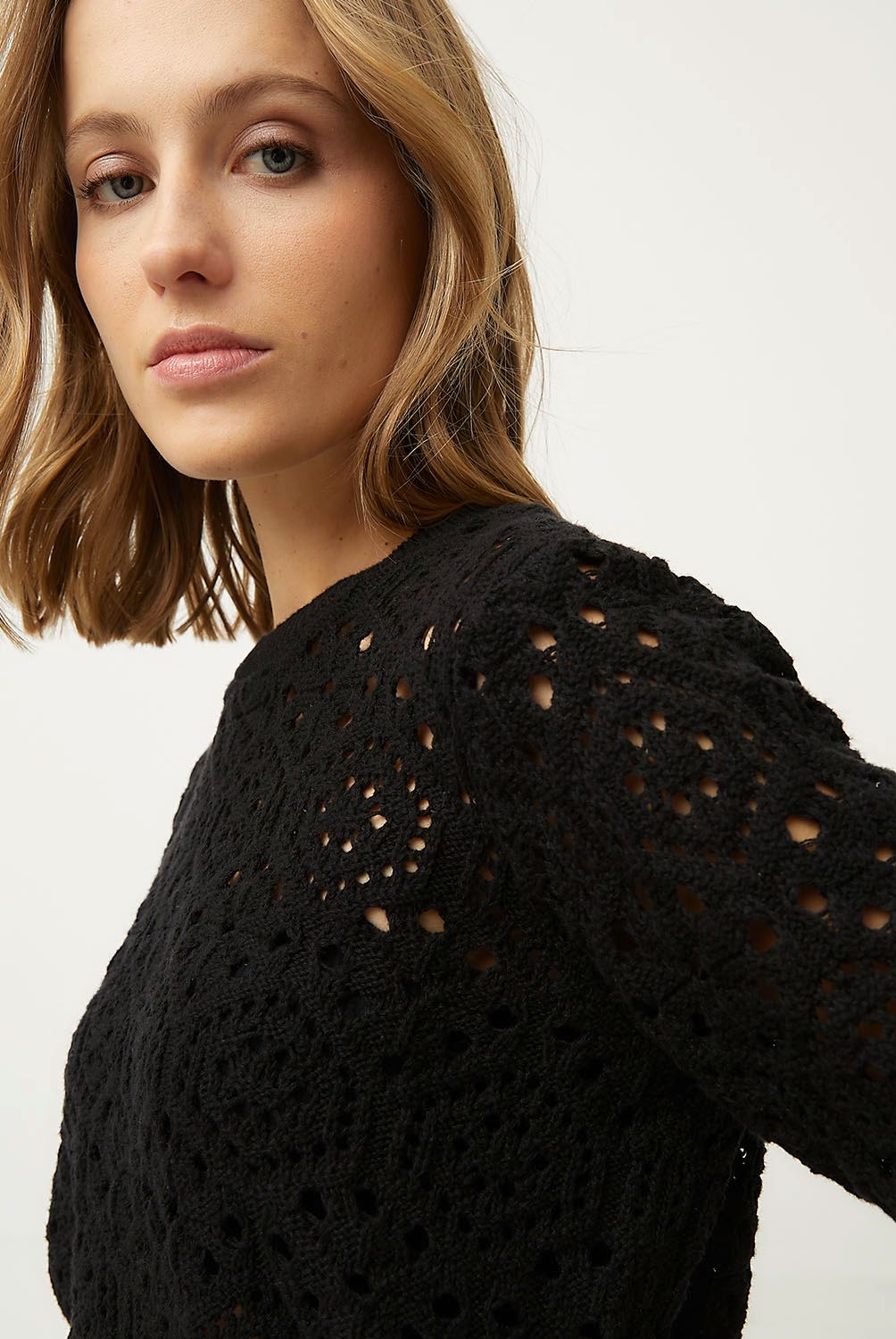 VERO MODA - Polera Crochet Manga Corta 100% Algodón  Mujer Vero Moda