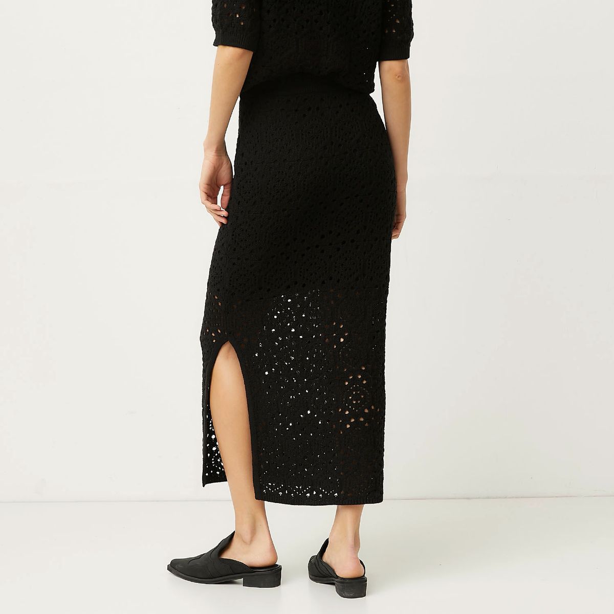 VERO MODA - Falda Larga Crochet 100% Algodón Mujer Vero Moda