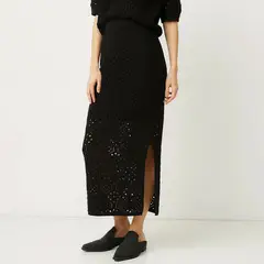VERO MODA - Falda Larga Crochet 100% Algodón Mujer