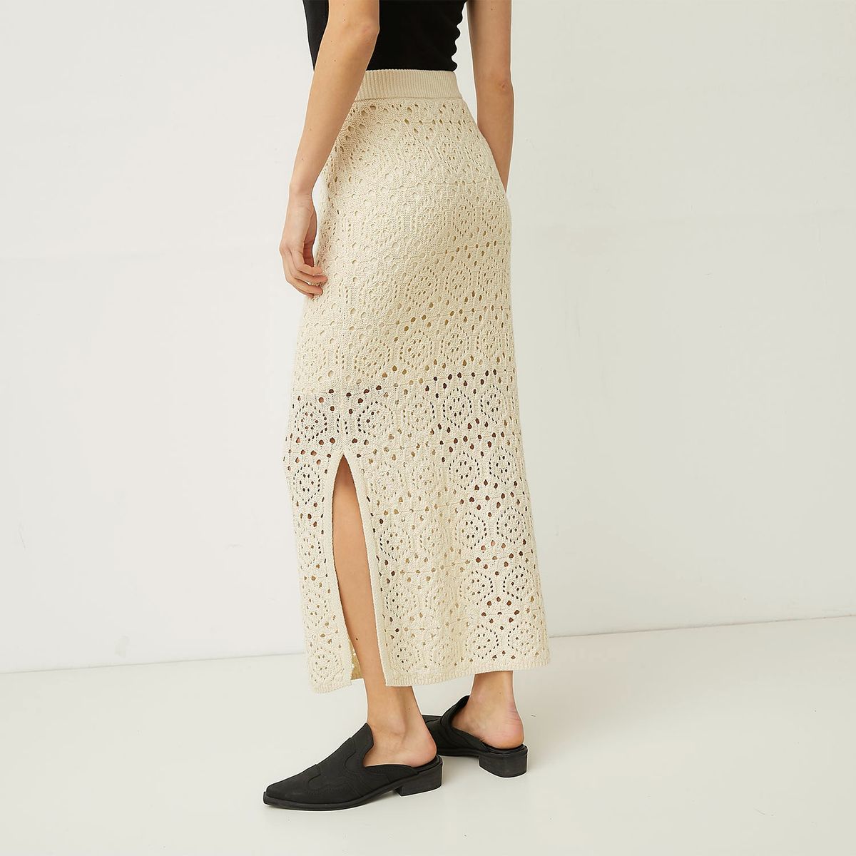 VERO MODA - Falda Larga Crochet 100% Algodón Mujer Vero Moda