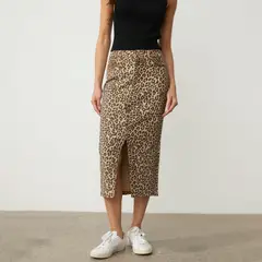 VERO MODA - Falda Midi Estampada Algodón Mujer