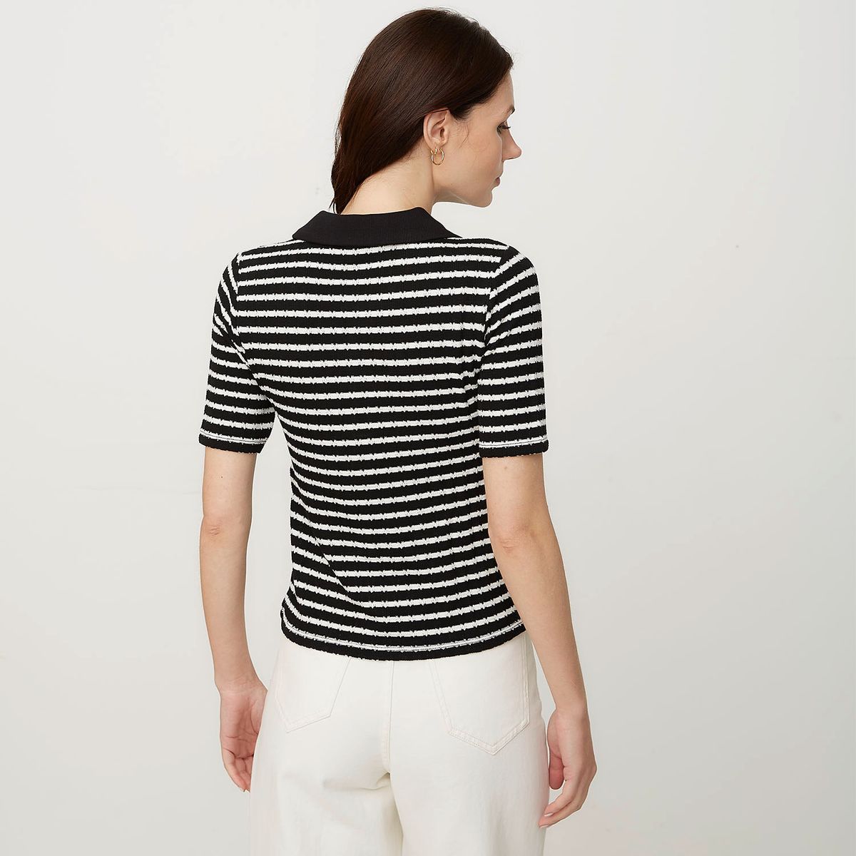 VERO MODA - Polera Tejida Rayas Manga Corta Mujer Vero Moda
