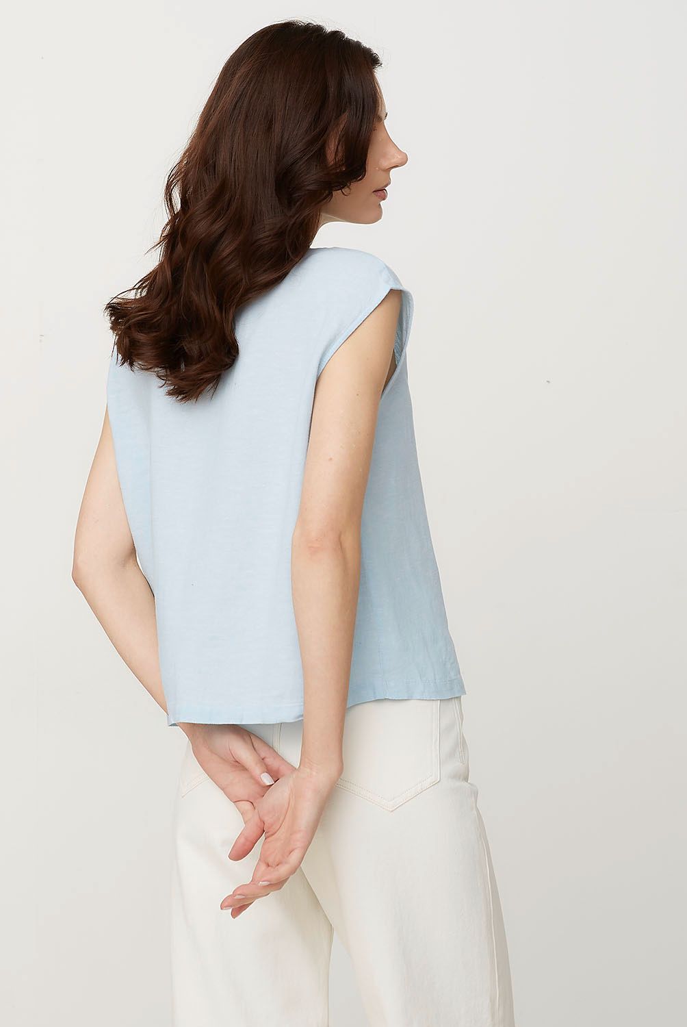 VERO MODA - Blusa sin Mangas Botones Lino Mujer Vero Moda