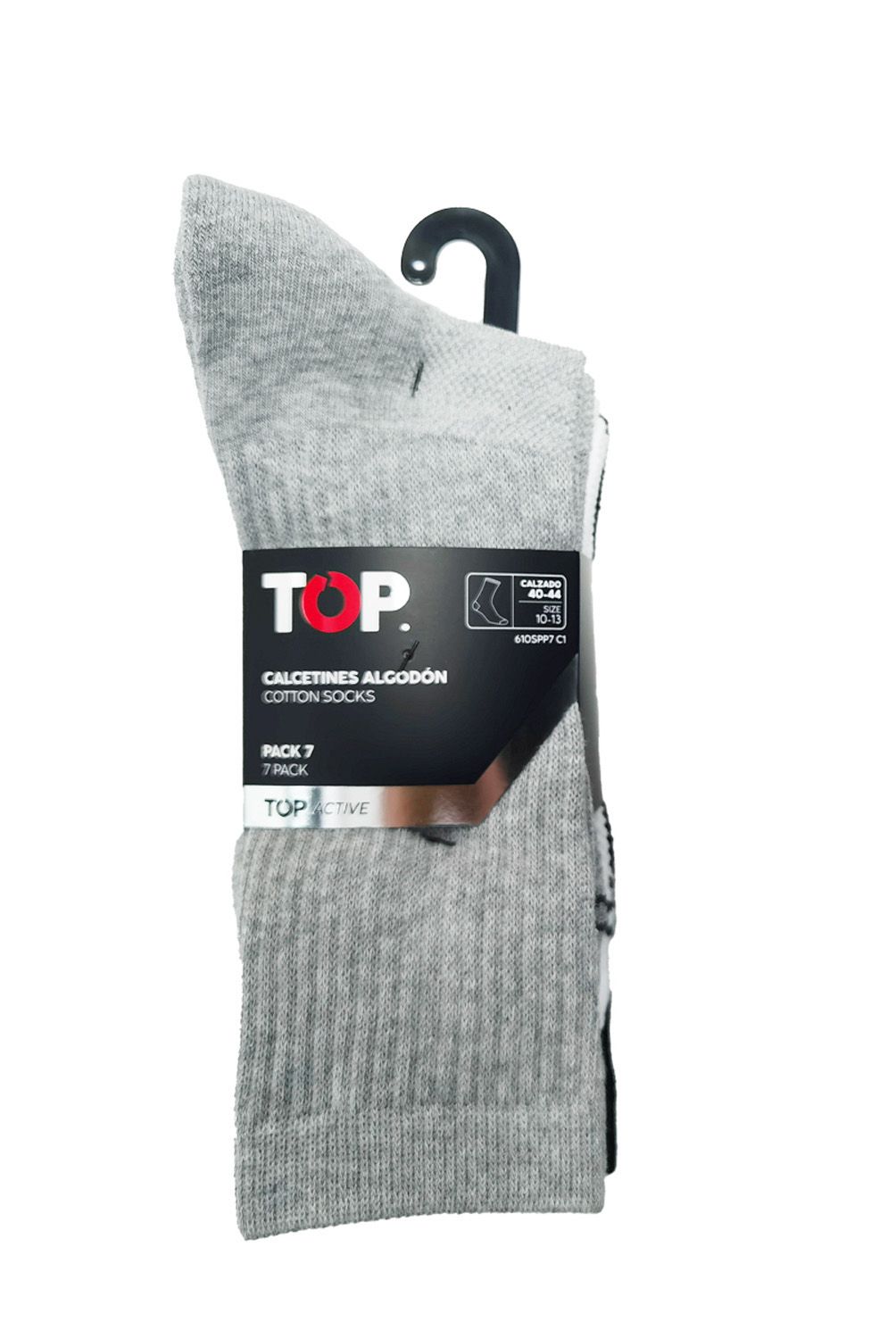 TOP - Pack De 7 Calcetines Deportivo Largos Algodón Top