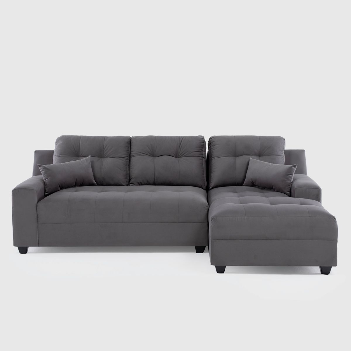 DECO CLASS - Seccional Dubai Xs Derecho Velvet Gris Deco Class