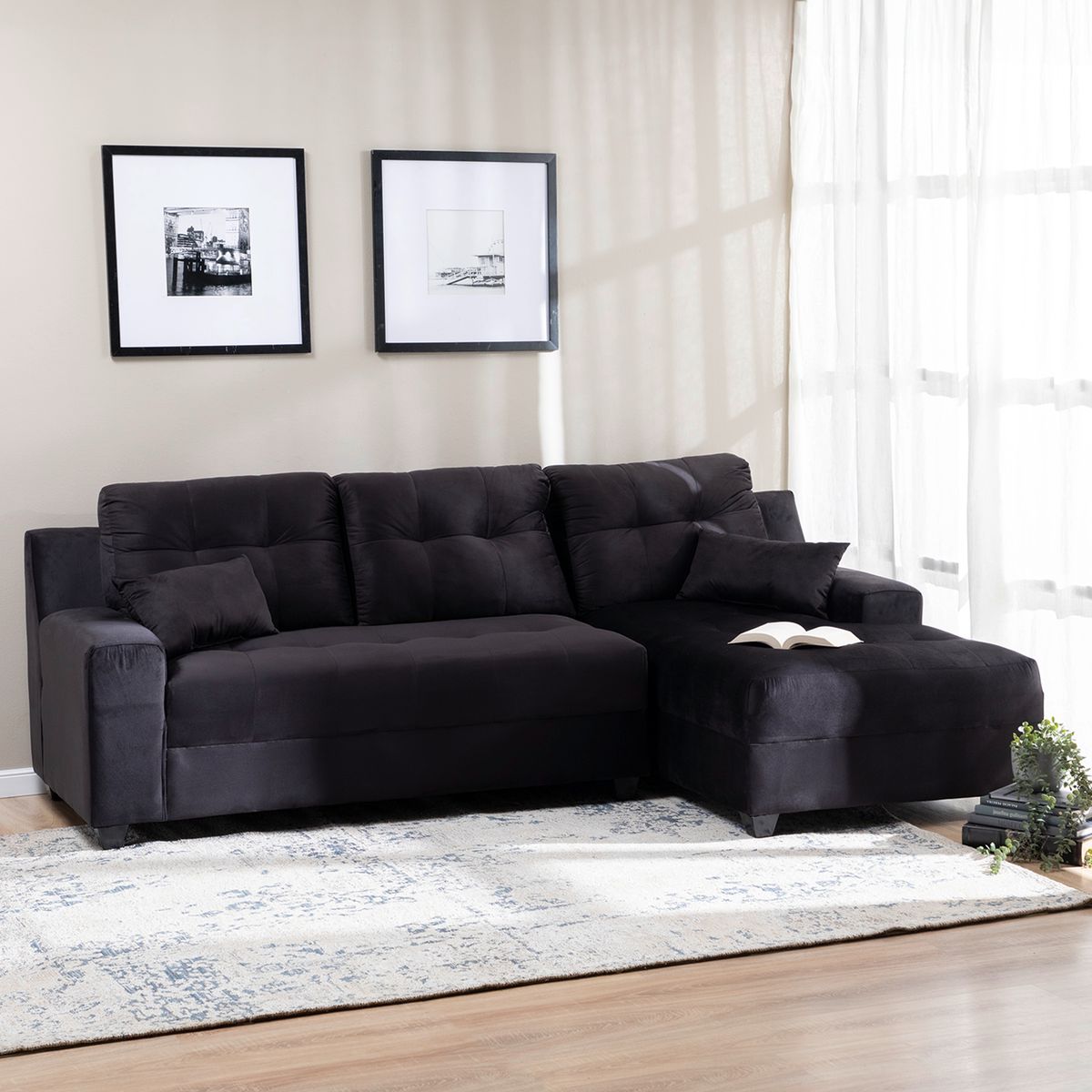 DECO CLASS - Seccional Dubai Xs Derecho Velvet Gris Deco Class