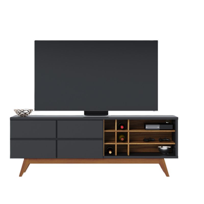 DI PORETTI - Rack Noronha 75" 2 Puertas Negro Di Poretti