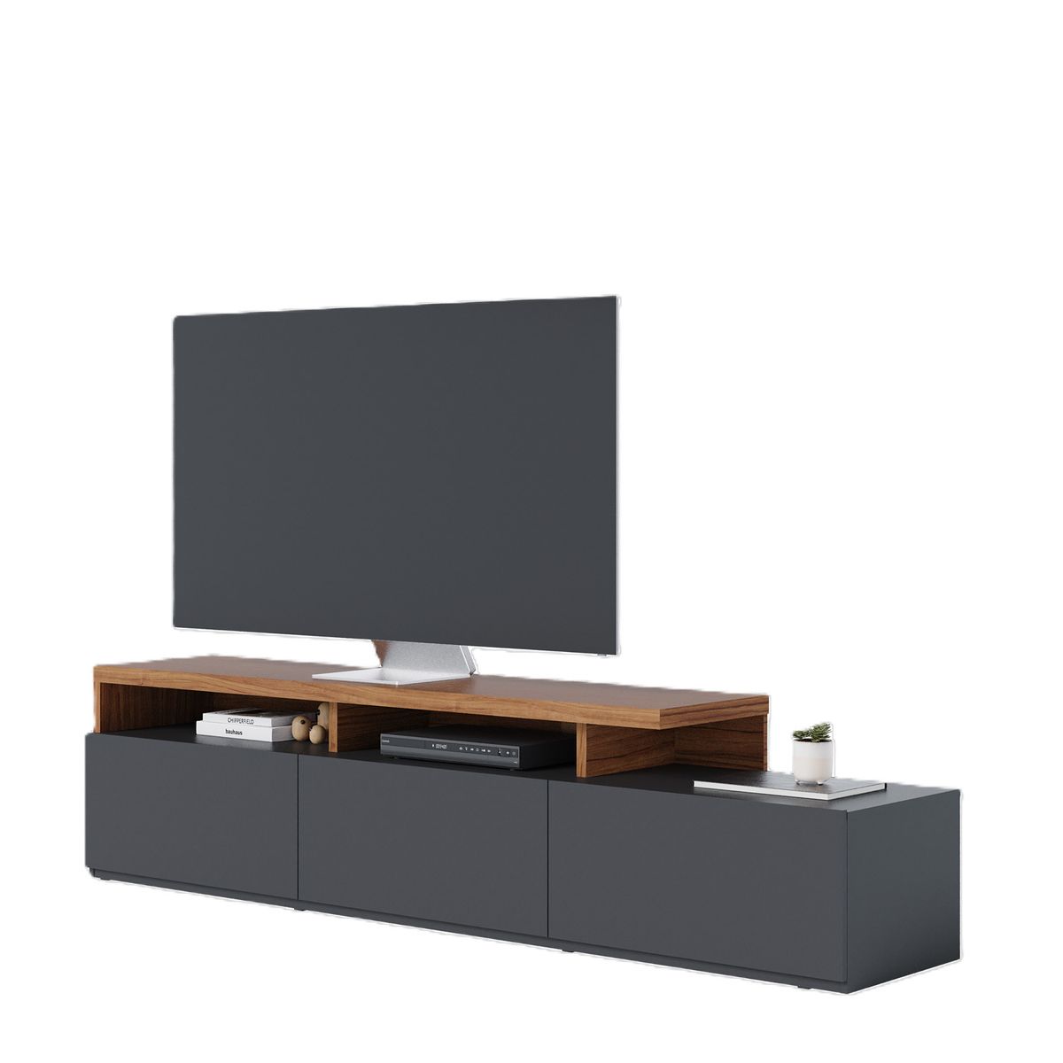 DI PORETTI - Rack Logan 70" 3 Puertas Negro Di Poretti