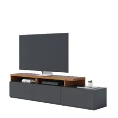 DI PORETTI - Rack Logan 70" 3 Puertas Negro