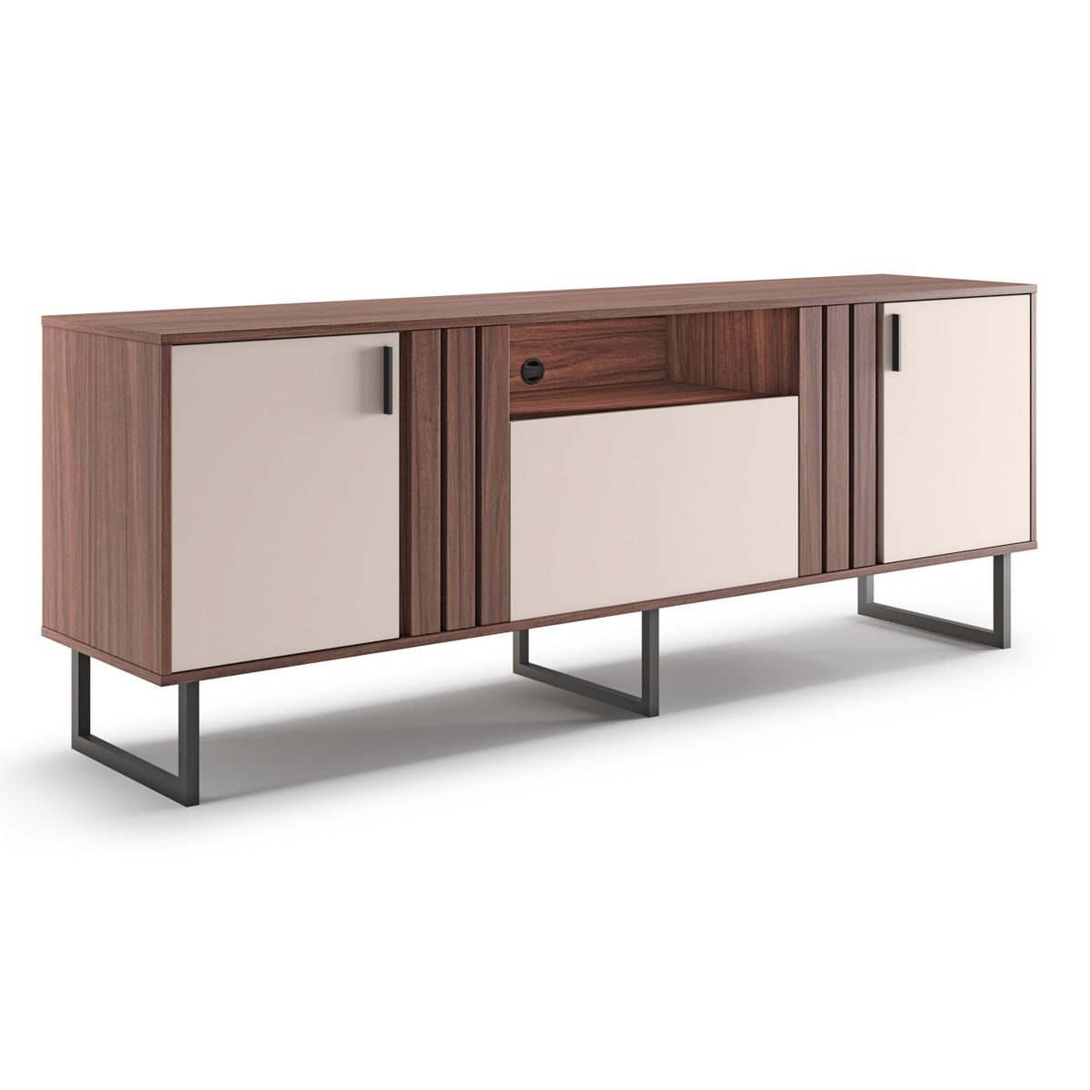 DI PORETTI - Rack Jurua 70" 3 Puertas Café Oscuro Di Poretti