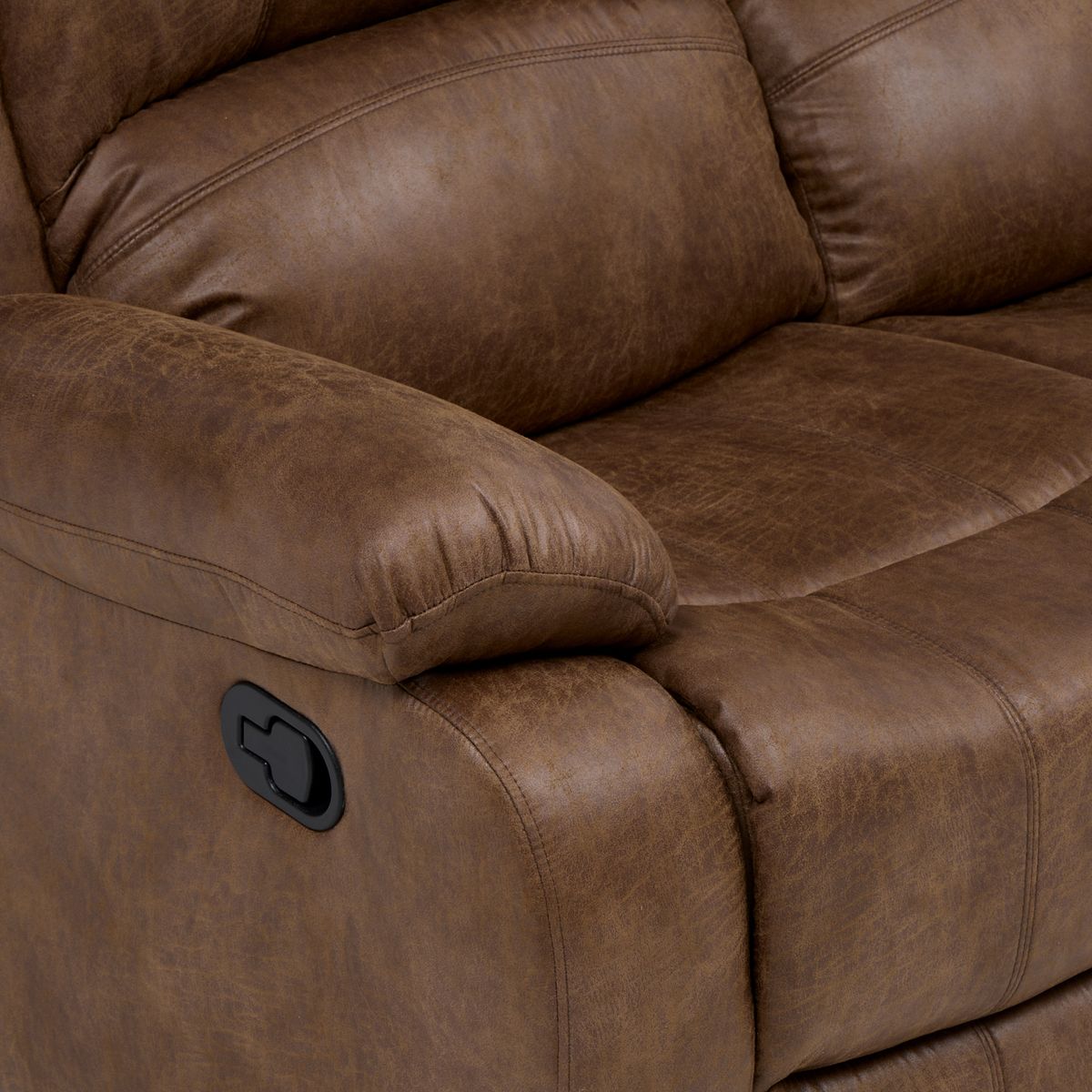 ROSEN - Sofá Reclinable 3 Cuerpos Umbria Tela Tabaco Rosen