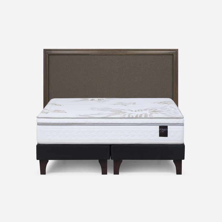 Cama Europea Art 4 2 Plazas x 2.00mt Base Dividida + Respaldo