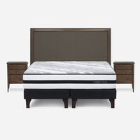 Cama Europea Driven 2 Plazas Base Dividida 150 X 200 Cm + Muebles Nolita