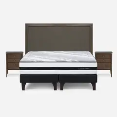 ROSEN - Cama Europea Driven 2 Plazas Base Dividida 150 X 200 Cm + Muebles Nolita