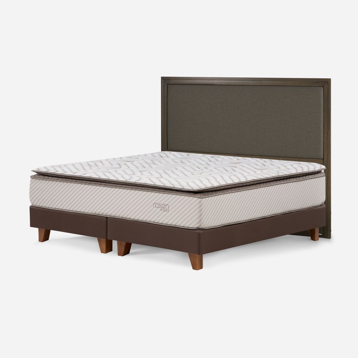 ROSEN - Cama Europea Nest King x 2.00mt Base Dividida + Respaldo Rosen