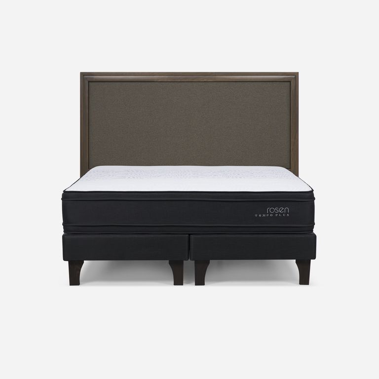 Cama Europea Tempo Plus 2 Plazas x 2.00mt Base Dividida + Respaldo