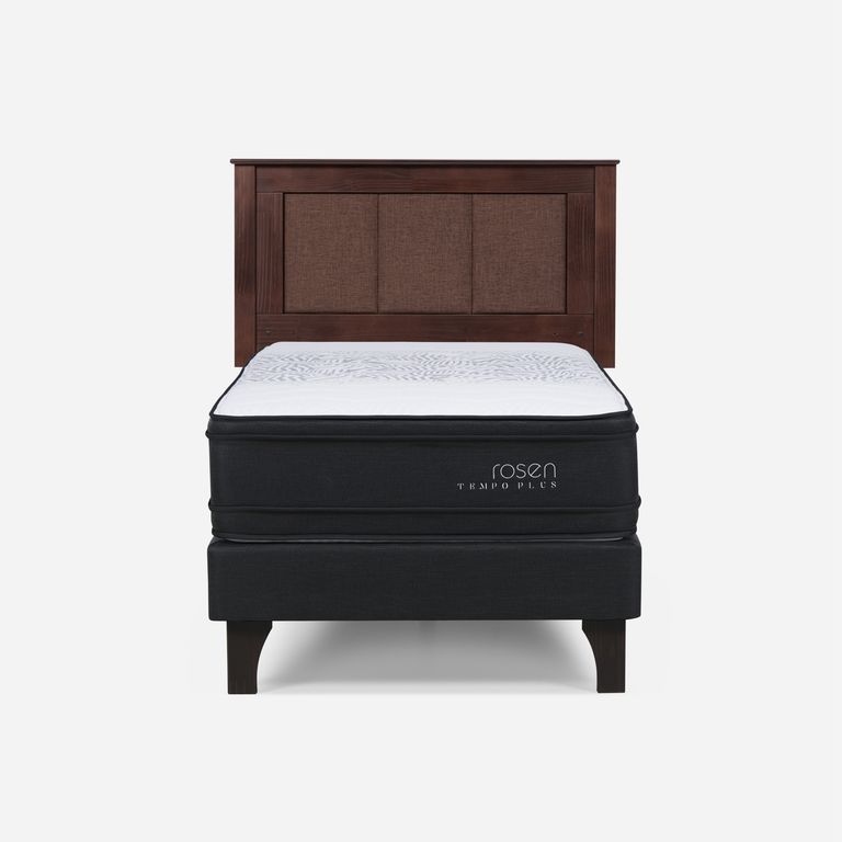 Cama Europea Tempo Plus 1.5 Plazas x 2.00mt + Respaldo