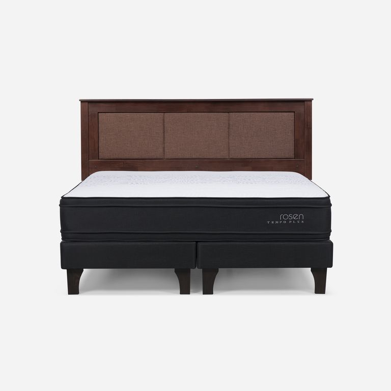 Cama Europea Tempo Plus King x 2.00mt Base Dividida + Respaldo