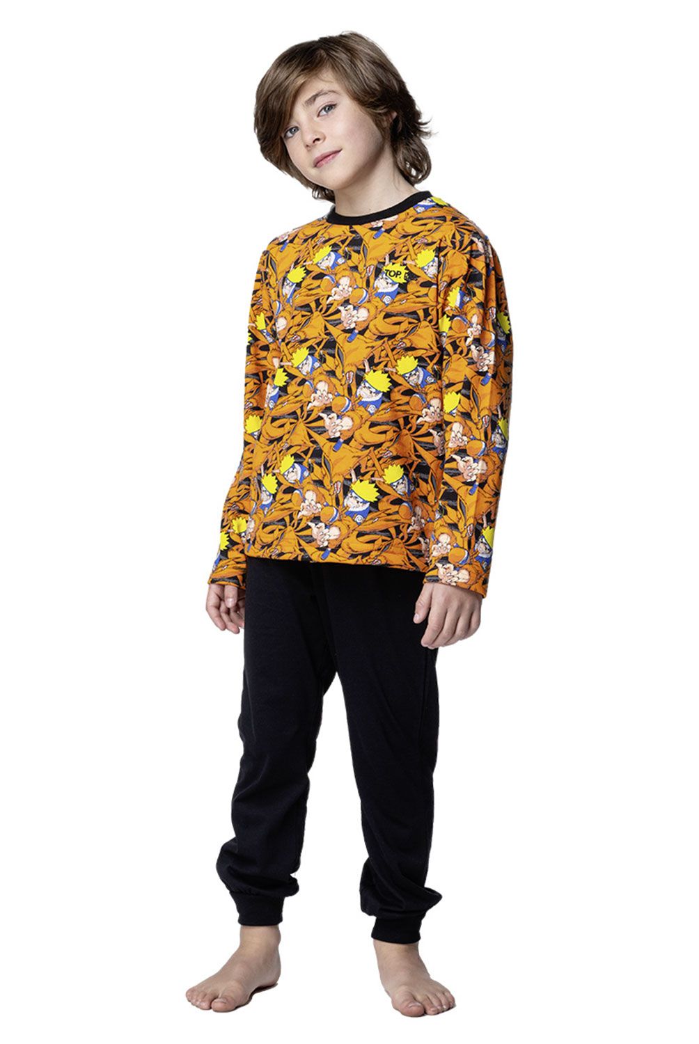TOP - Pijama Largo Niño Invierno Algodón Naruto Top