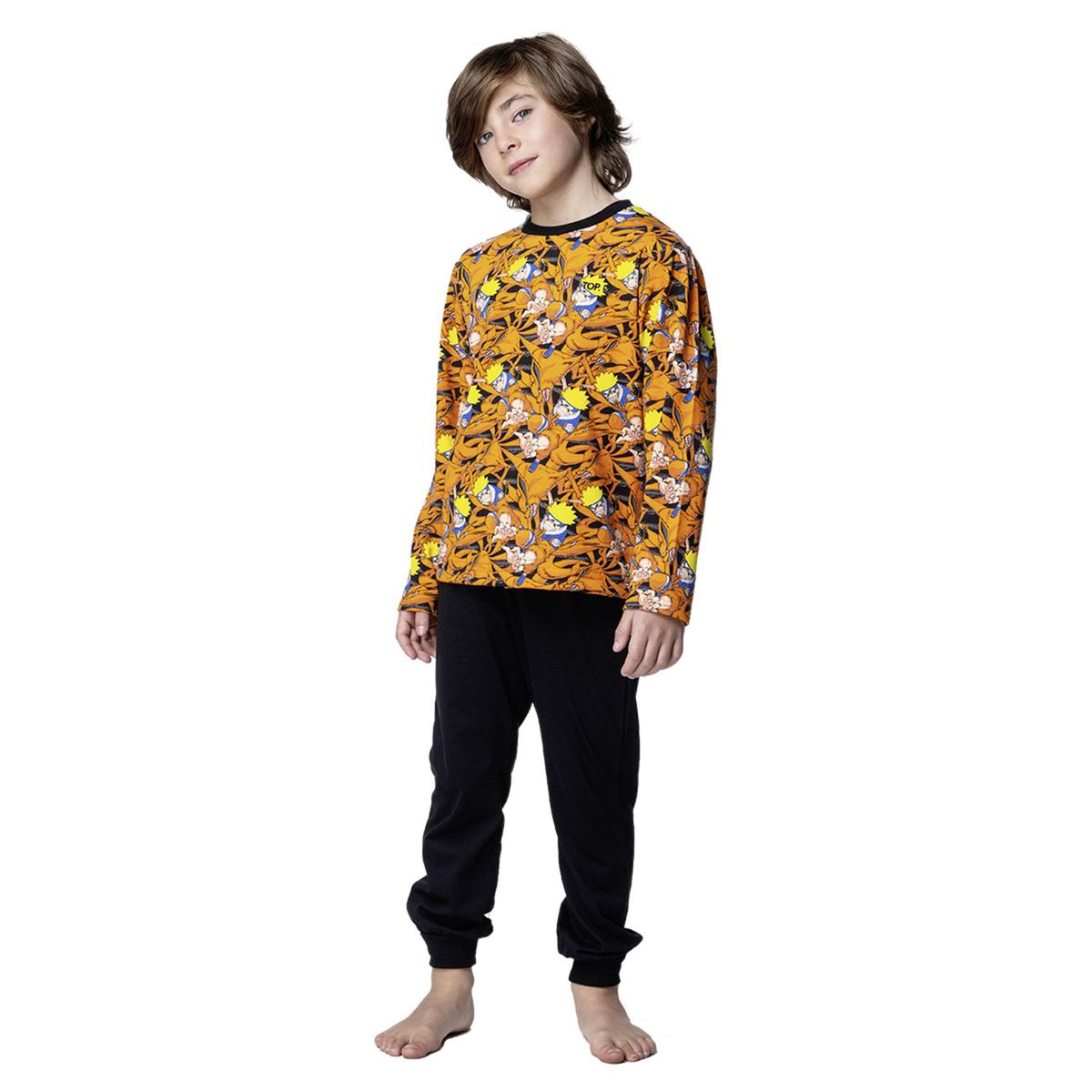 TOP - Pijama Largo Niño Invierno Algodón Naruto Top