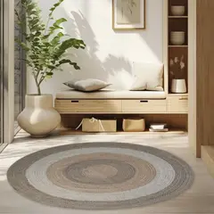 IDETEX - Alfombra Jute Braided Redonda 200 Arena