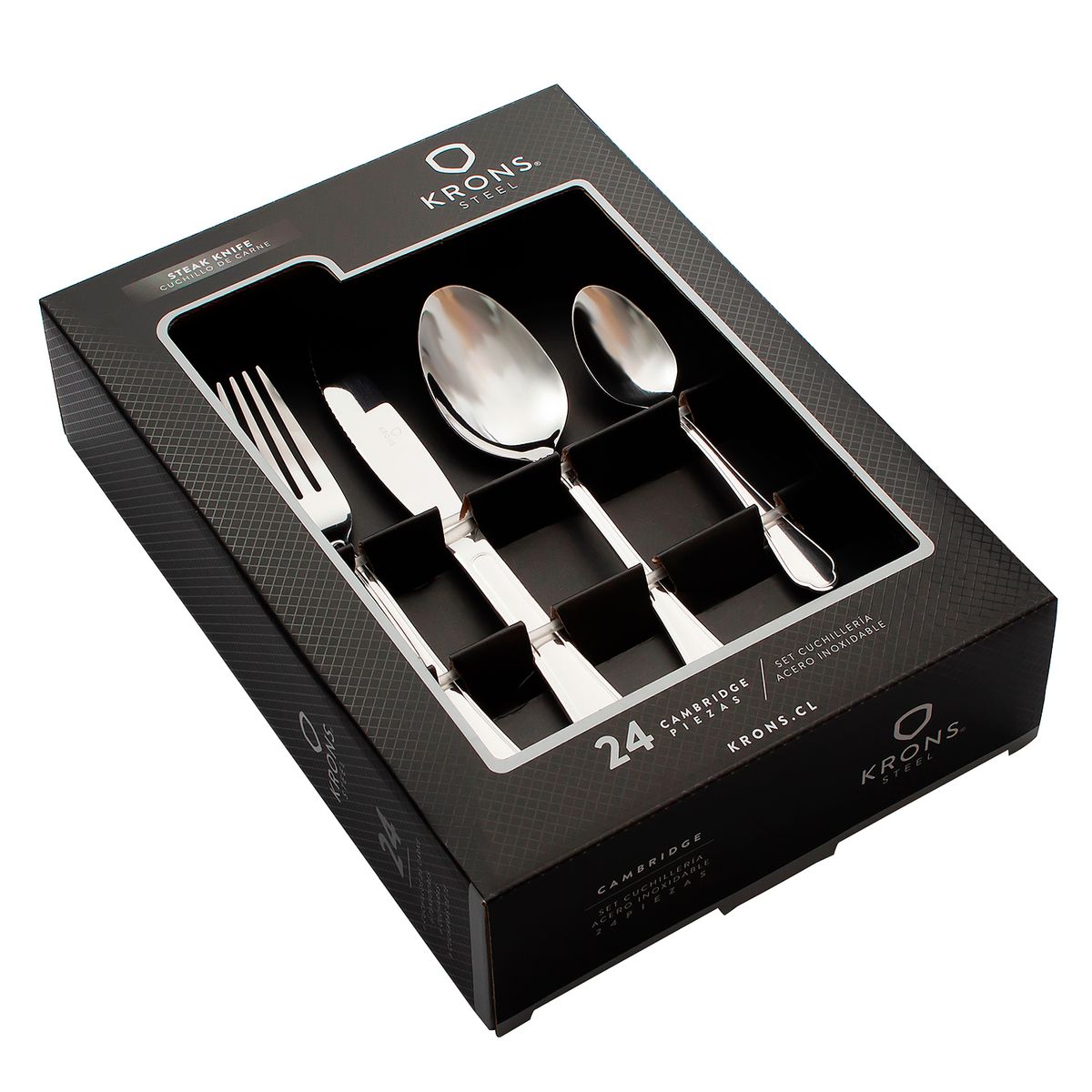 KRONS - Juego de Cubiertos 24 Piezas Cambridge Carne Krons